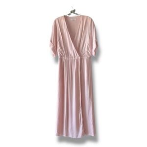 Equipment Light Pink Kimono Sleeve Midi Wrap Dress Size 8